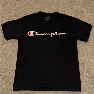 Champion Black Tee with Logo